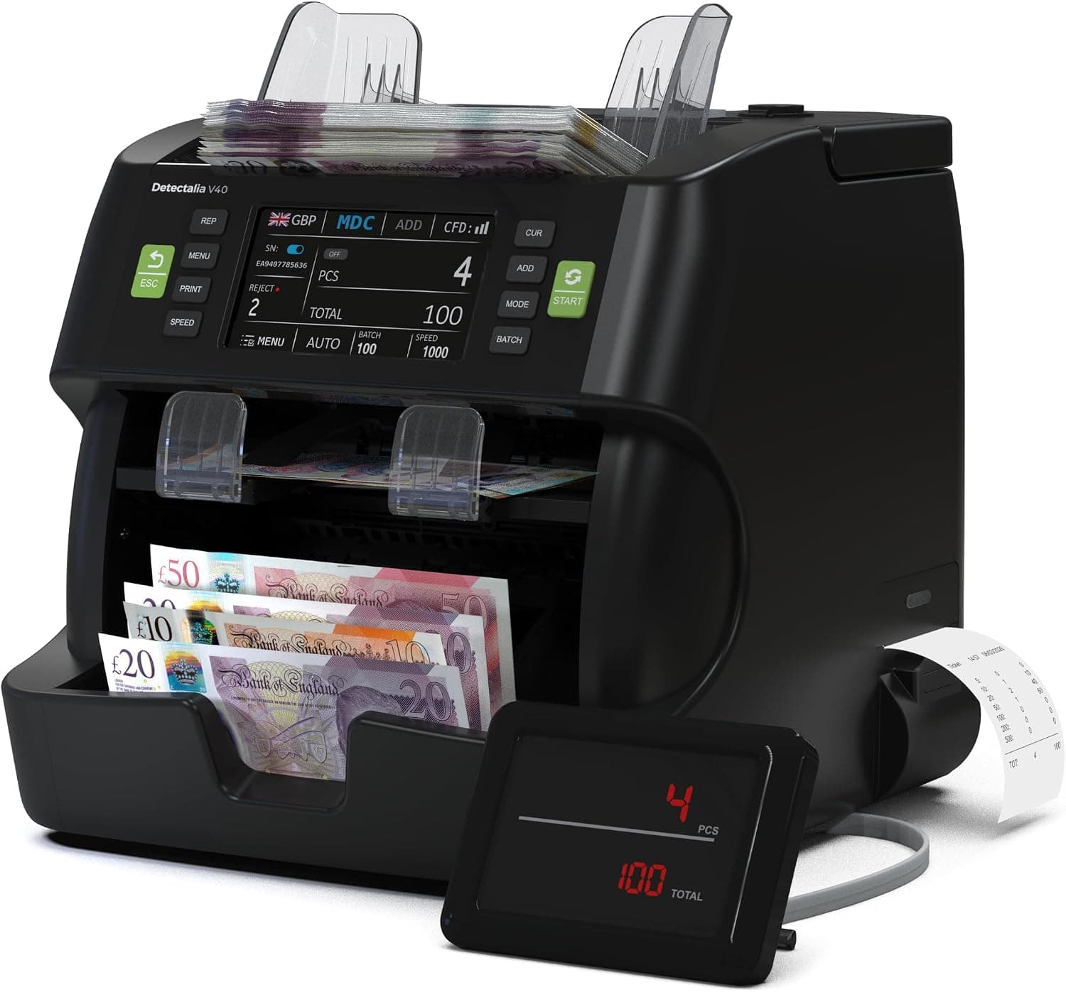 V40 banknote counter and sorter